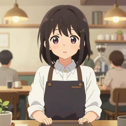 anime portrait of a cute young woman working as a server in a made cafe, cute face by ilya kuvshinov, kyoani, artgerm, krenz cushart, wlop, hiroaki samura, yoshinari yoh, james jean, katsuhiro otomo, loish, cel shaded, anime poster