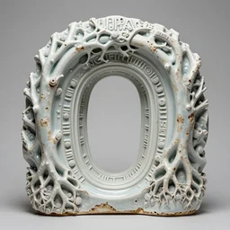 the utopia portal highly detailed carving on southern ice porcelain, partially faded crystallized, roots, woodfired, art gallery
