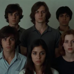 7 0 s film still from a horror movie featuring people with no facial features, kodachrome, cinecolor, cinestill, photorealism, cinematic, film grain, film texture, vhs recording