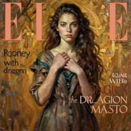 rooney mara, the girl with the dragon tattoo, full body portrait, elle magazine, vogue magazine, warm lighting, intricate, highly detailed, oil painting, by tamara de lempicka