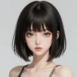 Character concept art of an anime female naga || hime cut, cute-fine-face, pretty face, realistic shaded Perfect face, fine details by Stanley Artgerm Lau, WLOP, Rossdraws, James Jean, Andrei Riabovitchev, Marc Simonetti, and Sakimichan, tranding on artstation