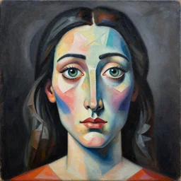 intricate five star swoon portrait by pablo picasso, oil on canvas, hdr, high detail, photo realistic, hyperrealism, matte finish, high contrast, 3 d depth, centered, masterpiece, vivid and vibrant colors, enhanced light effect, enhanced eye detail, artstationhd