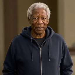 morgan freeman wearing hoodie in america movie