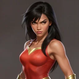 philippine darna superhero portrait, perfect expression, digital painting, badass pose, smooth details, in the style by bosslogic and artgerm, highly detailed, sharp focus, trending in artstation