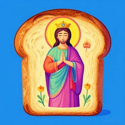 A psychedelic portrait of a holy divine loaf of bread, vibrant color scheme, highly detailed, in the style of romanticism, cinematic, artstation, Moebius, Greg rutkowski