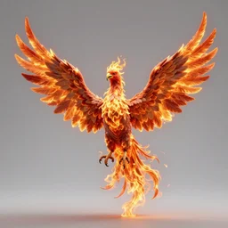 hyperdetailed image of a phoenix with its full body flaming and wings spread 8 k extremely detailed hd hyperrealism fiery extremely accurate unbelievably creepy symmetrical