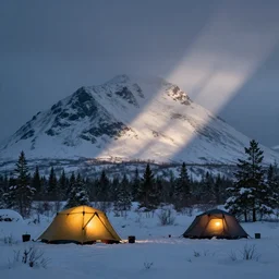 camping in lapland, photograph