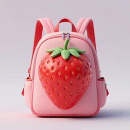 a backpack in strawberry fruit shape, digital art, artgem, octane!!!!!!!!!!!!!!!!!!!!!!!!!!! render, artstation, hasselblad photo, 4 k resolution, fashion design, product photo