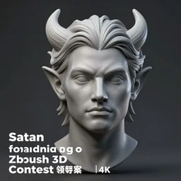 satan trending on zbrush 3 d contest winner 4 k award winning portrait 3 2 k 1 6 k ultra - hd megapixel evil rim lights ultra bright artificial lighting