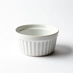 victorian ramekin, professional product shot, isolated on a pure white background, centered, entire object in frame, sharp focus, soft studio lighting