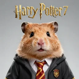 movie poster of harry potter 7 but woth an hamster hamster!!!! instead of harry potter