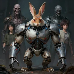 anthropomorphic rabbit fox bodybuilder cyborg robot monster portrait, ultrarealistic horror, eerie game design fanart by concept artist gervasio canda, behance hd by jesper ejsing, by rhads, h. r. giger, makoto shinkai and lois van baarle, ilya kuvshinov