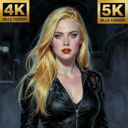 Painting of Elle Fanning as Magik by Bill Sienkiewicz. Night. Extremely detailed. 4K. Award winning.