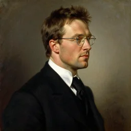official side portrait of united states president tom brady, in a black suit and spectacles, 1 9 2 6, a character portrait by cassius marcellus coolidge, reddit contest winner, american romanticism, oil on canvas, detailed painting, creative commons attribution