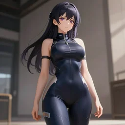 beautiful anime girl in a thight plugsuit, artstation, highly detailed, high quality