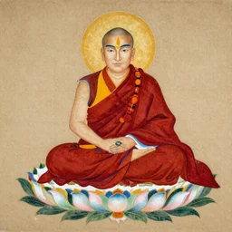 a Sand painting of a the Dalai Lama