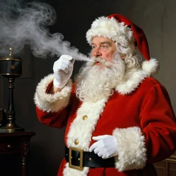 santa claus snorting lines of cocaine by norman rockwell