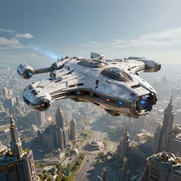 protoss spaceship hovering above protoss city, uhd 4 k, artstation, hdr, 4 k, incredible detail, cinematic lighting, unreal engine 5, 8 k resolution, high super crystal sharp image