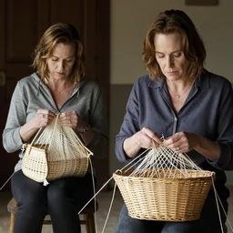 sigourney weaver weaving a basket next to hugo weaving, weaving a basket next to sigourney weaver award winning dramatic photography