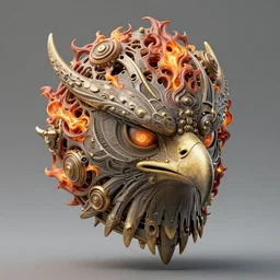 portrait intricate mask, eagle, mandelbulb 3 d, fractal flame, octane render, cyborg, biomechanical, futuristic, by ernst haeckel