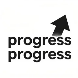 graphic design, the word'progress'and and up arrow