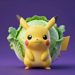 high quality 3 d render very cute cabbage! highly detailed, unreal engine cinematic smooth, in the style of detective pikachu, hannah yata charlie immer, moody light, deep purple smoothed background, low angle, uhd 8 k, sharp focus