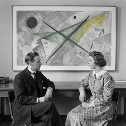 Wassily and Nina Kandinsky in the Bauhaus salon de musique 1931