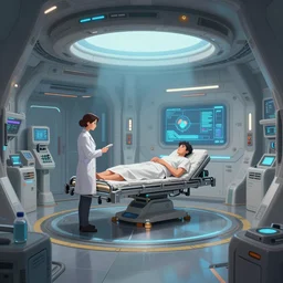 Sci-Fi sickbay, art by artgem, digital art, trending on artstation