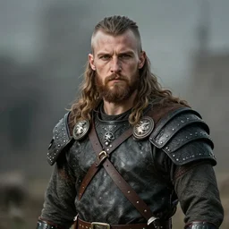 a portrait of a handsome young viking warrior, art by tom bagshaw