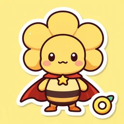 cute miss mascot empiflor empiflor victreebel super hero sticker art, cronobreaker, beeple game icon