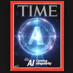 TIME magazine cover, the coming AI singularity, by the Brothers Hildebrandt