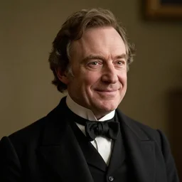 hugh laurie as a victorian politician, smiling, male, victorian, detailed face, highly detailed, cinematic lighting, photograph by elliott & fry
