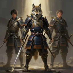 Anthropomorphic Samurai Wolf, magic the gathering artwork, D&D, fantasy, cinematic lighting, centered, symmetrical, highly detailed, digital painting, artstation, concept art, smooth, sharp focus, illustration, volumetric lighting, epic Composition, 8k, art by Akihiko Yoshida and Greg Rutkowski and Craig Mullins, heroic pose, oil painting, cgsociety