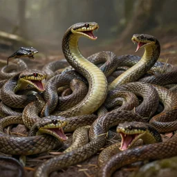 a beautiful painting of a pit overflowing with a variety of angry snakes by ethan van sciver | unreal engine :. 4 | radiant soft light : : cinematic lighting : : volumetric : : 0. 6 beautiful lighting : : ray tracing global illumination, ray tracing reflections, insanely detailed, hyper realistic, super detailed : : blurry : : - 0. 3 cropped : : - 0. 3 out of focus : : - 0. 3