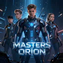 a glossy promotional image for the upcoming epic sci-fi movie 'Masters of Orion'