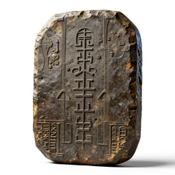 neon ancient relic tablet, clean 3d render, octane render, isolated on a pure white background, centered, entire object in frame, sharp focus, soft studio lighting