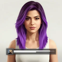 a stunning GTA V loading screen with a beautiful woman with ombre hairstyle in purple and pink blowing in the wind, classic car, city streets, digital art, trending on artstation