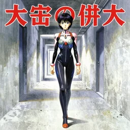beautiful coherent award-winning manga cover art of a mysterious lonely anime woman wearing a plugsuit and traversing an endless concrete hallway, painted by tsutomu nihei