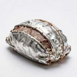 silver beef wellington, high detail macro photography, isolated on a pure white background, centered, entire object in frame, sharp focus, soft studio lighting