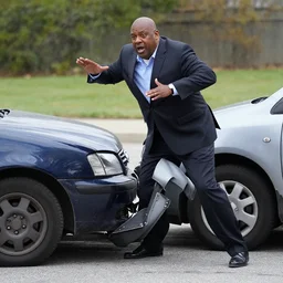 steve harvey tries to stop a car crash but fails