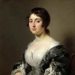 Romanticism painting of a young woman with short hair painted in 1803 by Sir Thomas Lawrence
