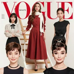vogue magazine, instagram fashion, whats that noise up the stairs, anime korean audrey hepburn? is it that christmas morning creaks? ilya kuvshinov, john singer sargent, oil painting, shaft anime key visual, trending on artstation, crop top, cloud forest, stone arch, intricate