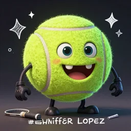 a Jennifer Lopez Monster tennis ball Monster, chalk, digital art, fantasy, magic, trending on artstation, ultra detailed, professional illustration by Basil Gogos