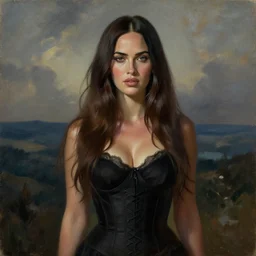 megan fox, painting by Giger