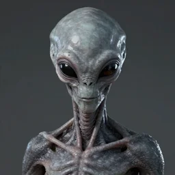 a professionally painted portrait of gray alien, Cinematic Lighting, Unreal Engine, 8k, HD