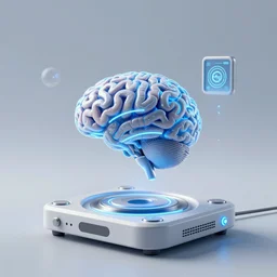 a device used for consciousness transfer, human's consciousness is uploaded to the cloud, photo, advertisement,