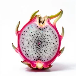holographic dragonfruit, commercial catalog photo, isolated on a pure white background, centered, entire object in frame, sharp focus, soft studio lighting