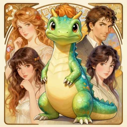 portrait of cute kawai young dragon lizard, path traced, highly detailed, high quality, digital painting, alena aenami, lilia alvarado, shinji aramaki, karol bak, alphonse mucha, tom bagshaw