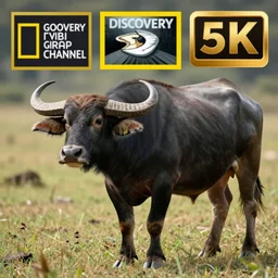 a hybrid between a cow and a buffalo, photography, award winning, national geographic channel, discovery channel, 8 k
