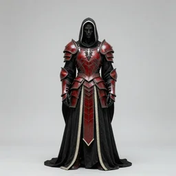 a tall gaunt emaciated black robed god prince in crimson chitinous stag armor trimed in ivory by beksinski and Waterhouse